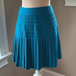 J. Crew Teal Pleated Mini Skirt